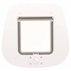 Drzwiczki do szklanych drzwi dla kota 4-Way, 27 × 26 cm, białe